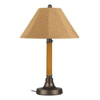 Bahama Weave 34 inch Outdoor Table Lamp Thin Stand Mocha Cream & Bronze PLC-26154