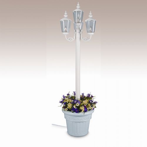 Cambridge Park Style Four Lantern Planter Patio Lamp White PLC-00431-WH