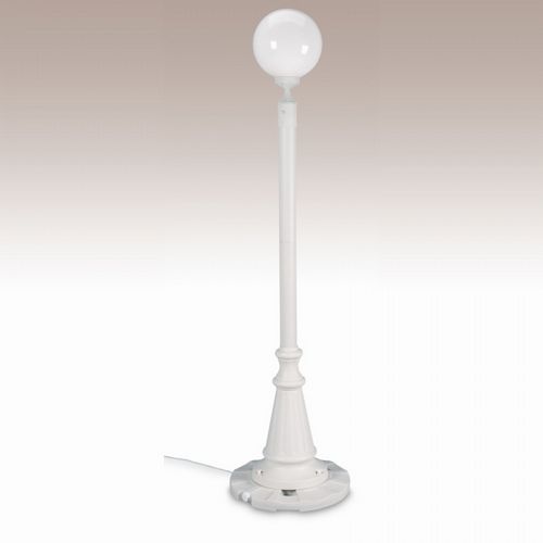 European Globe Portable Patio Lamp White Globe Black PLC-00330-BL