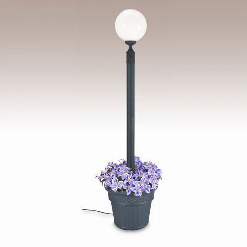 European Globe Portable Planter Patio Lamp Black PLC-00380-BL